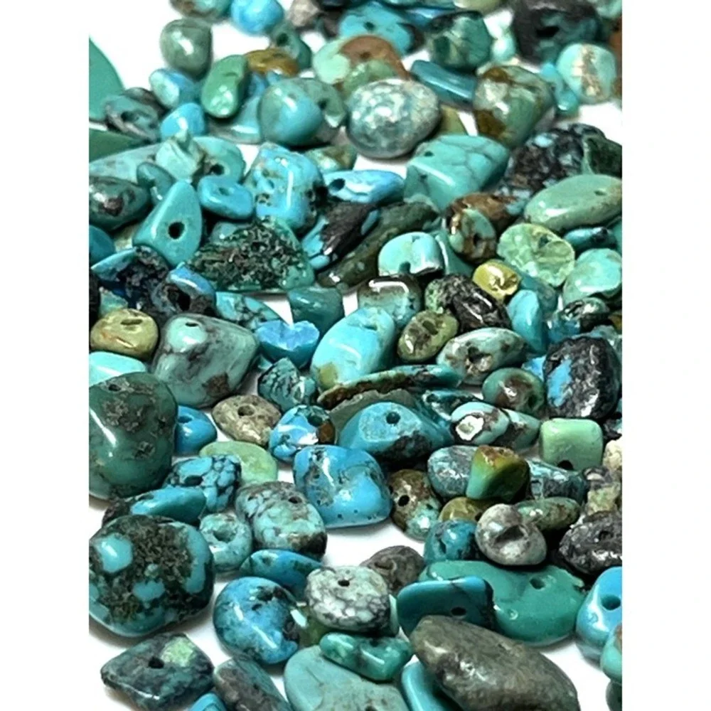 GENUINE TURQUOISE 54G DRILLED SMALL NUGGETS ASST‎ SIZE AND SHAPE (2378)